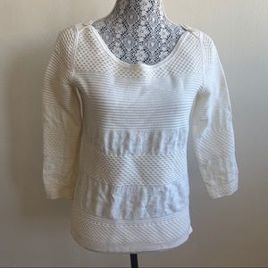 Banana Republic Cream Knit Sweater Medium